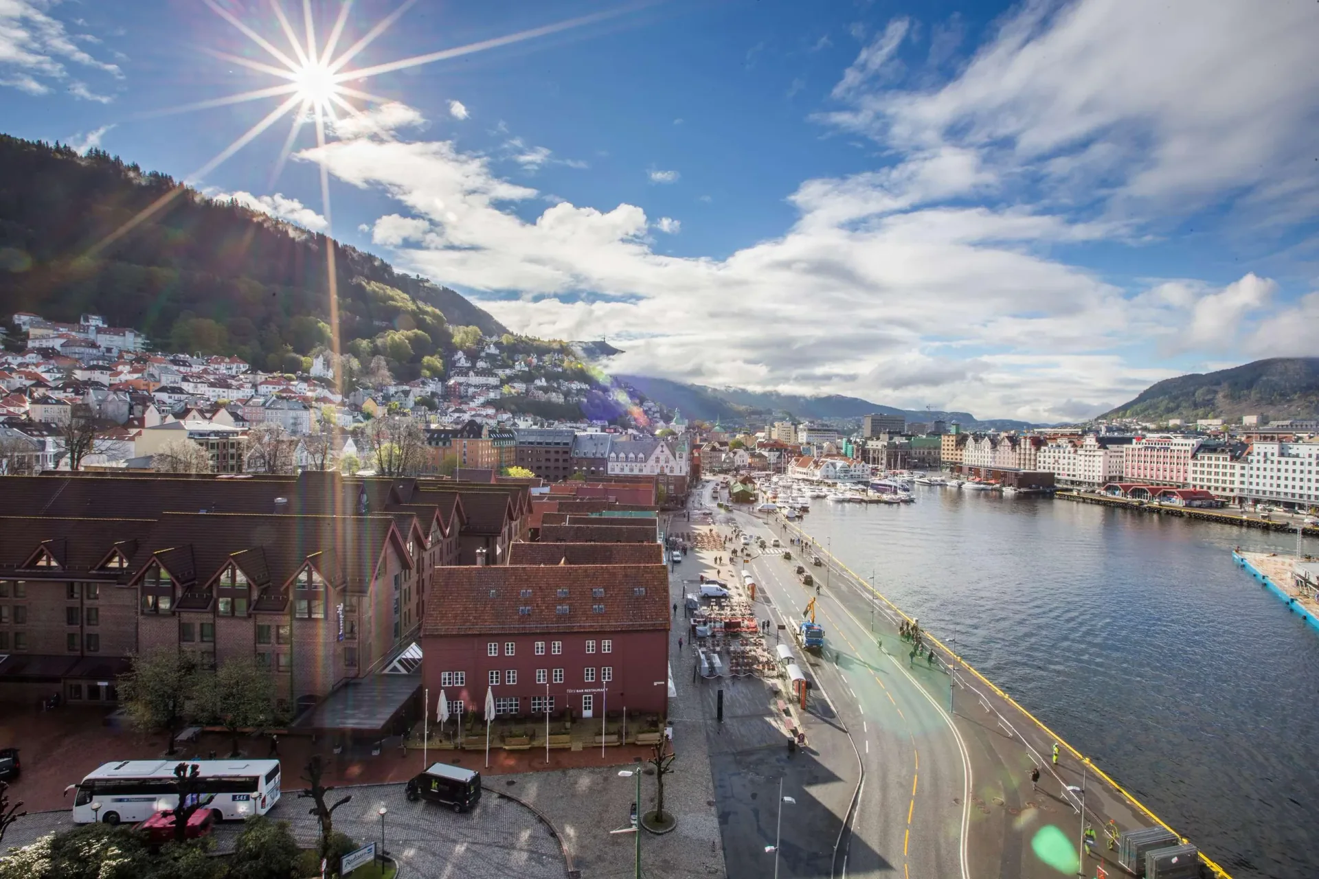 Front de mer et port de Bergen dans l'ouest de la Norvège
