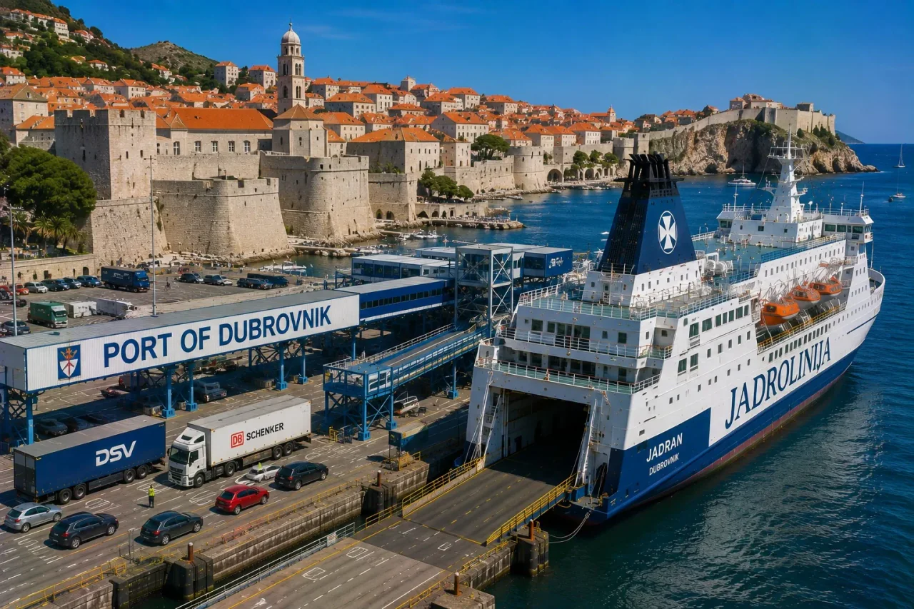 Port et vieille ville de Dubrovnik en Croatie