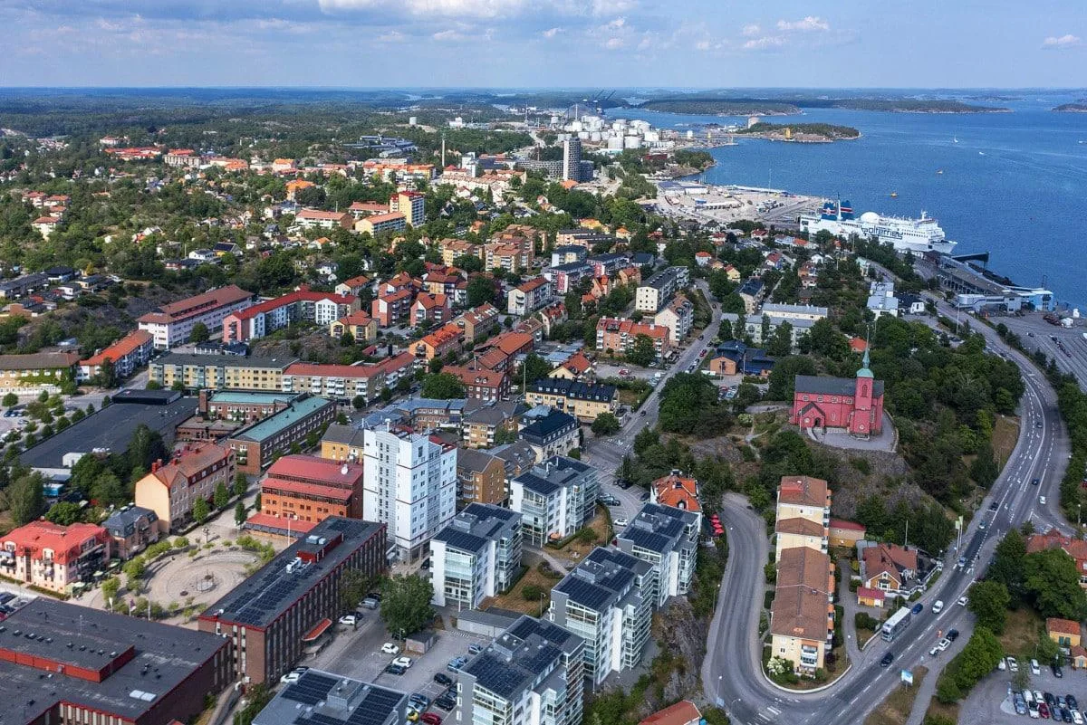 Port de Nynäshamn sur le continent suédois