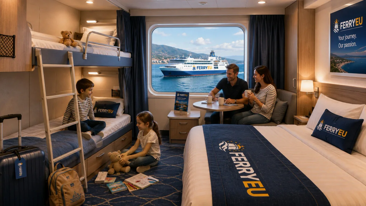 Cabine familiale sur un ferry
