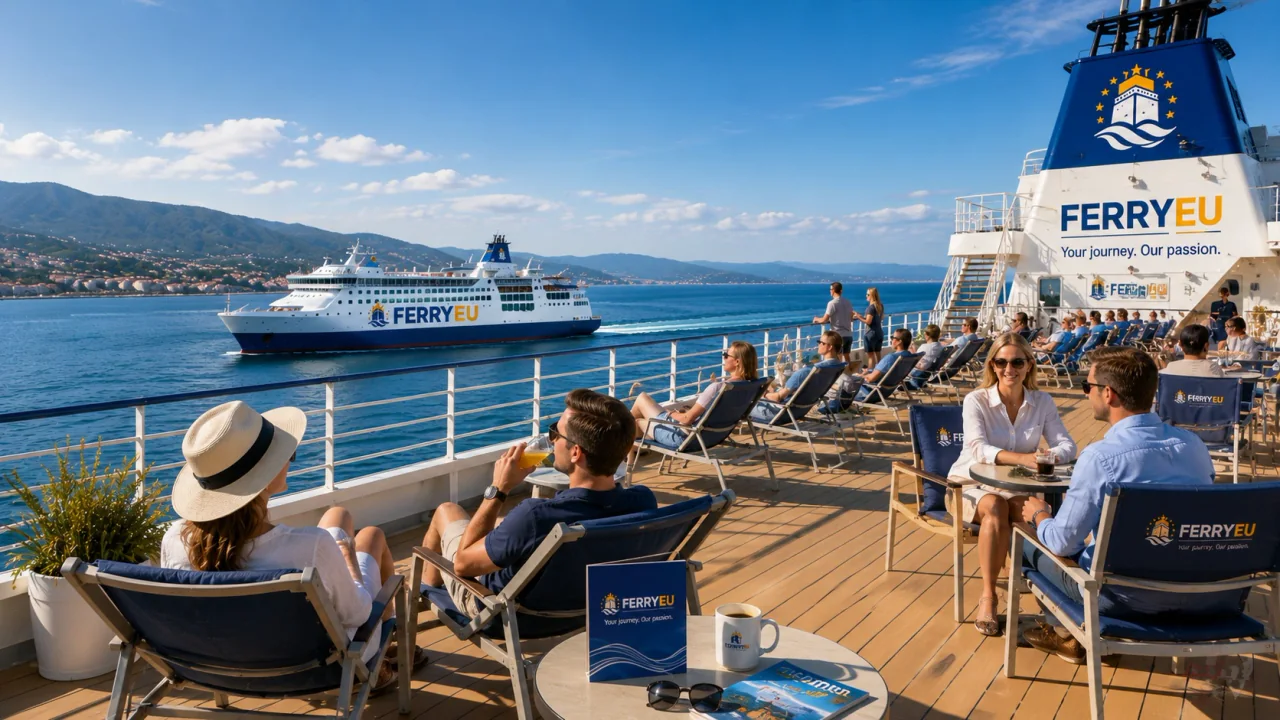 Terrasse extérieure d'un ferry