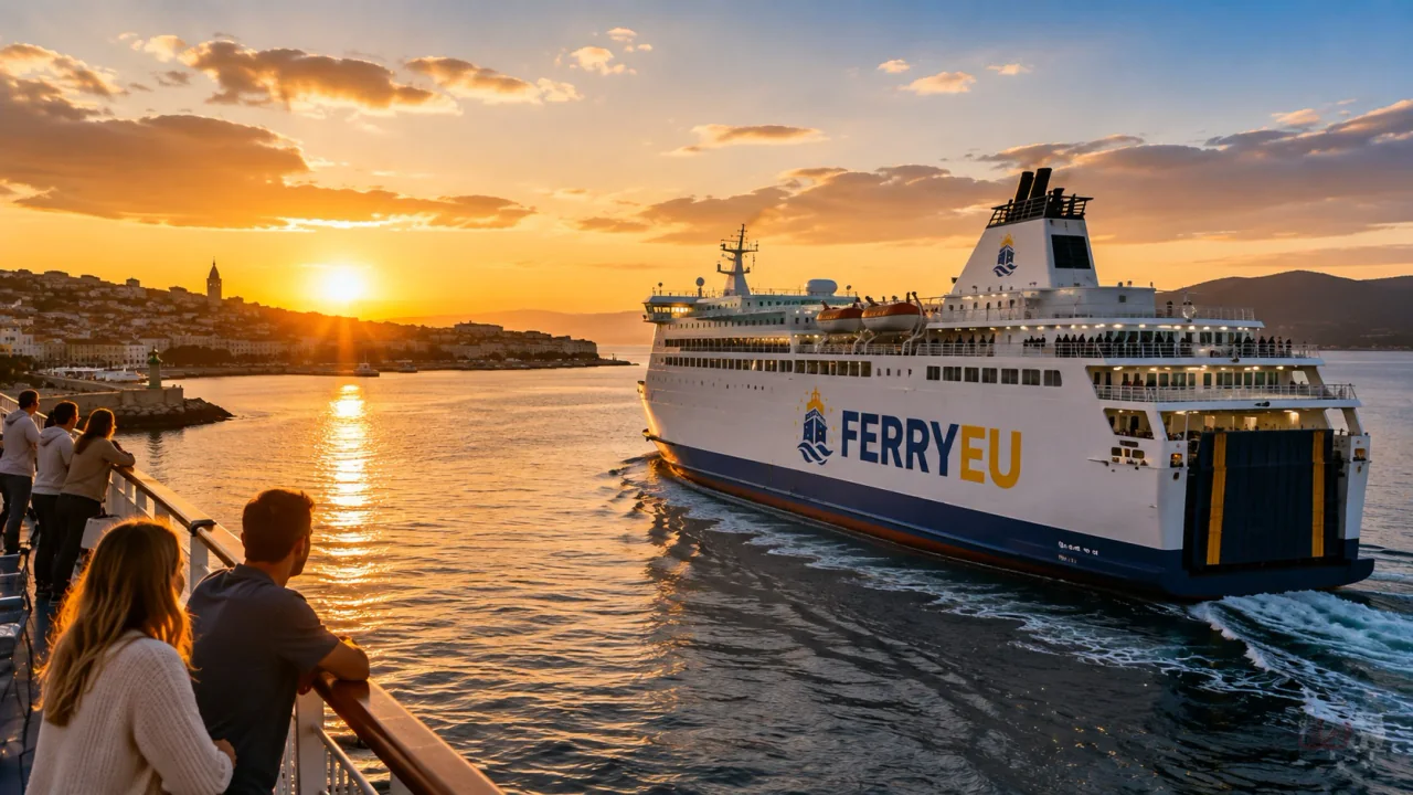 Départ schématique du ferry côtier danois