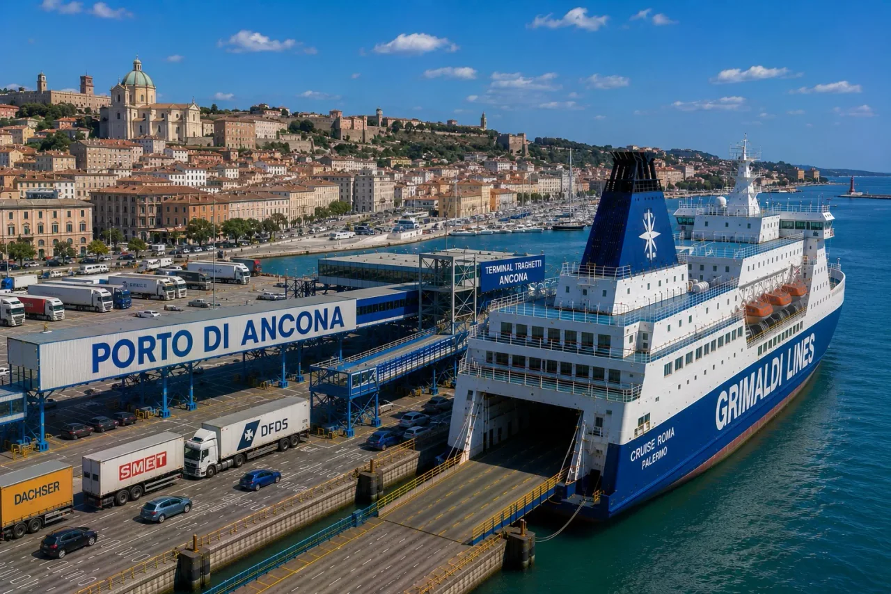 Port de ferry pour passagers à Ancône sur la côte Adriatique