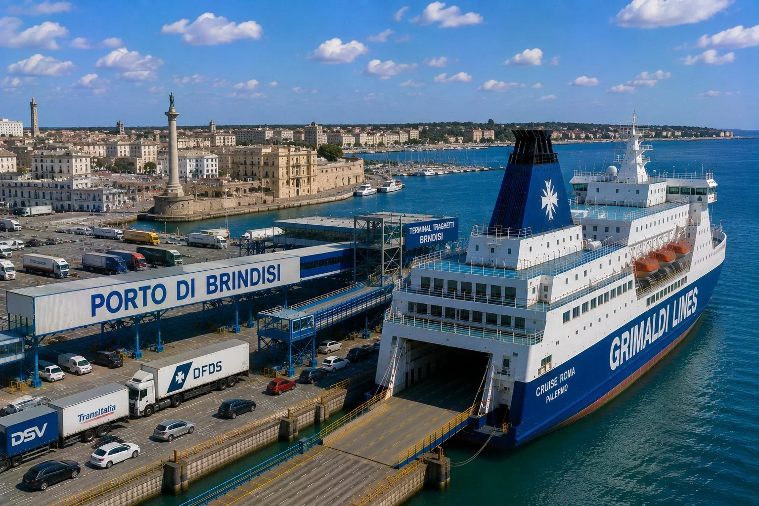 Port de ferry de Brindisi sur la côte Adriatique