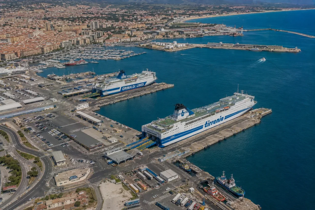 Port de ferry de Cagliari sur la côte sud de la Sardaigne