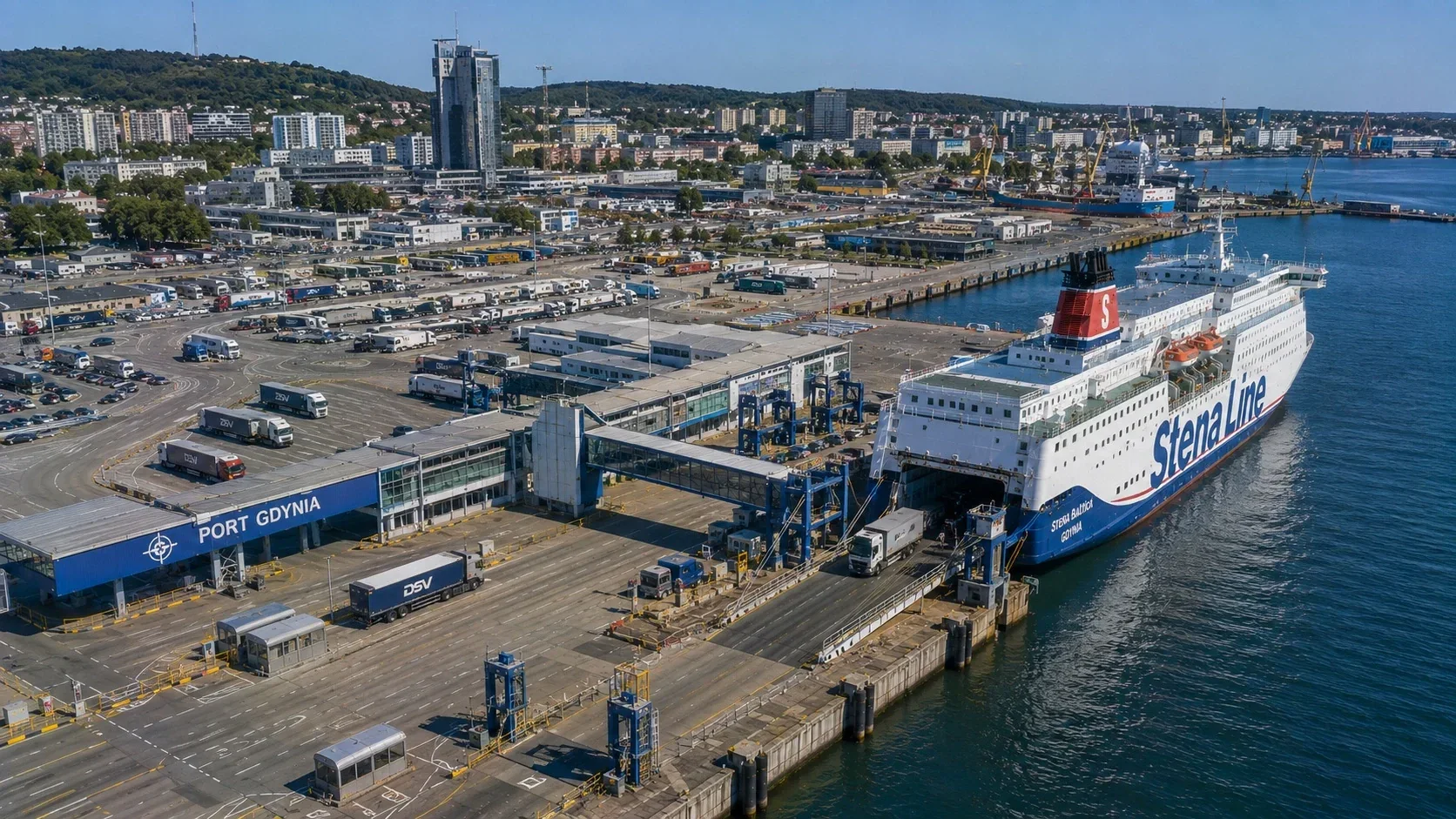 Terminal de ferry pour passagers de Stena Line près de Gdynia, Pologne