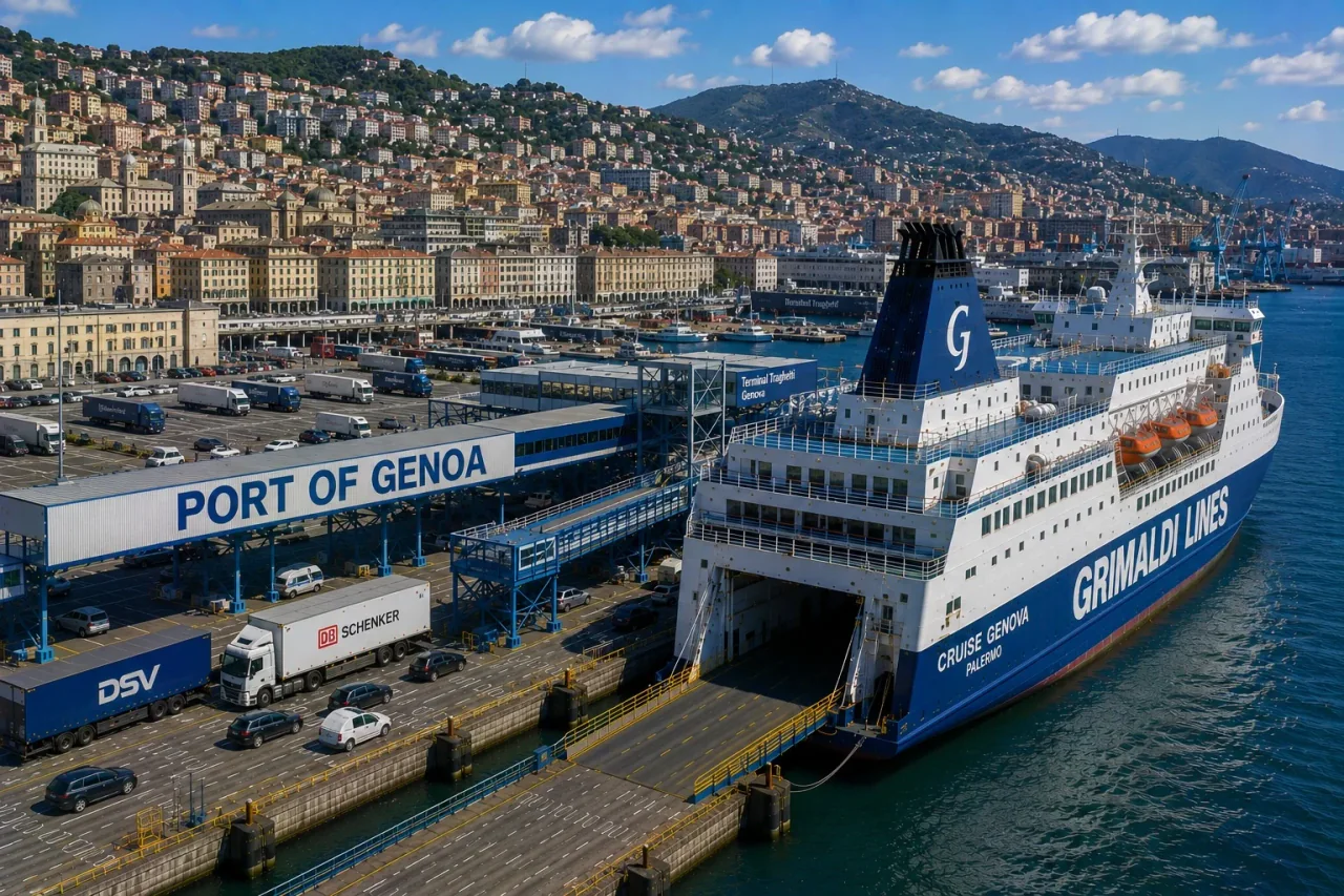 Port de ferry de Gênes en Ligurie