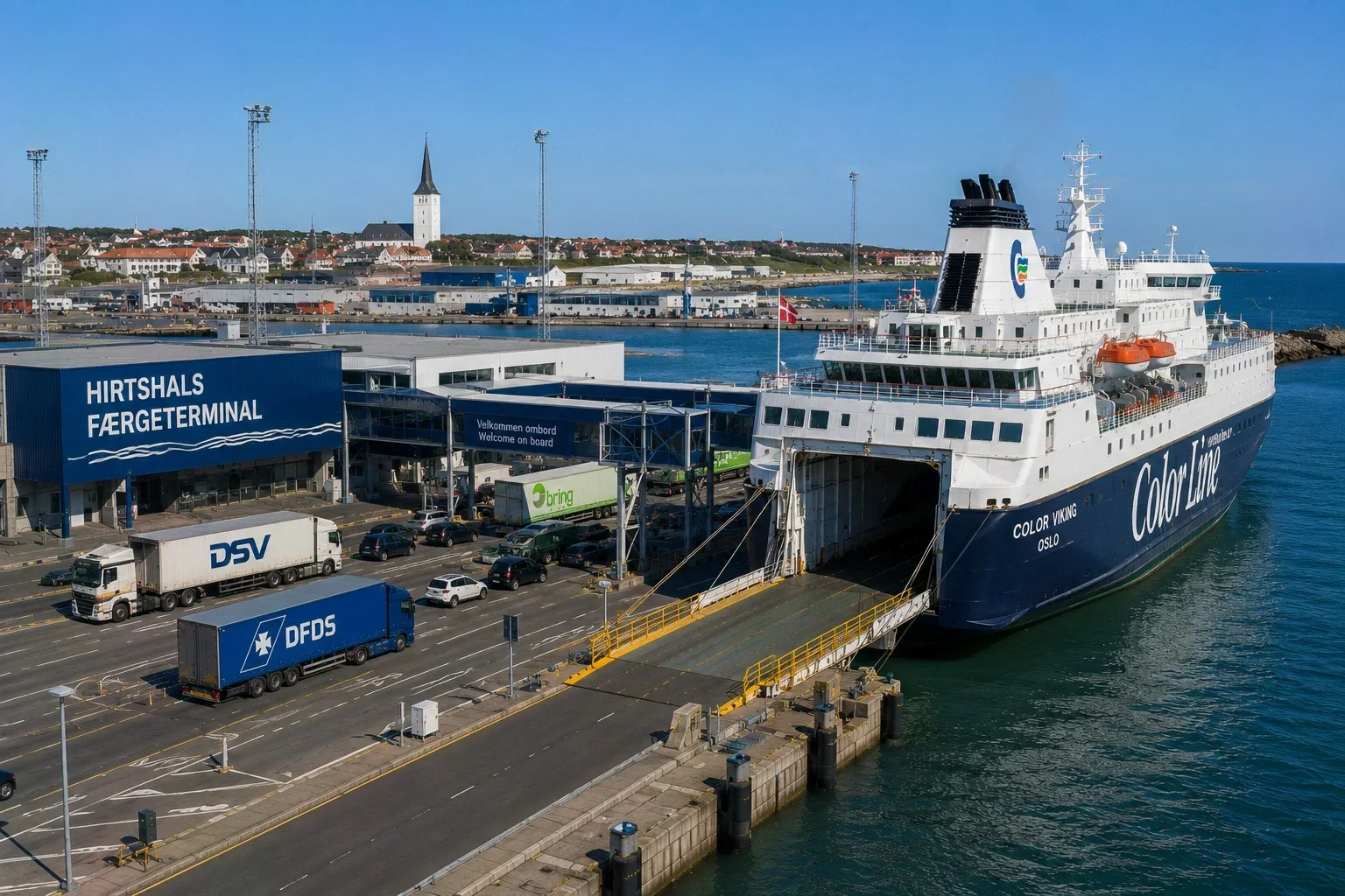 Terminal de ferry pour passagers au port de Hirtshals dans le Jutland du Nord