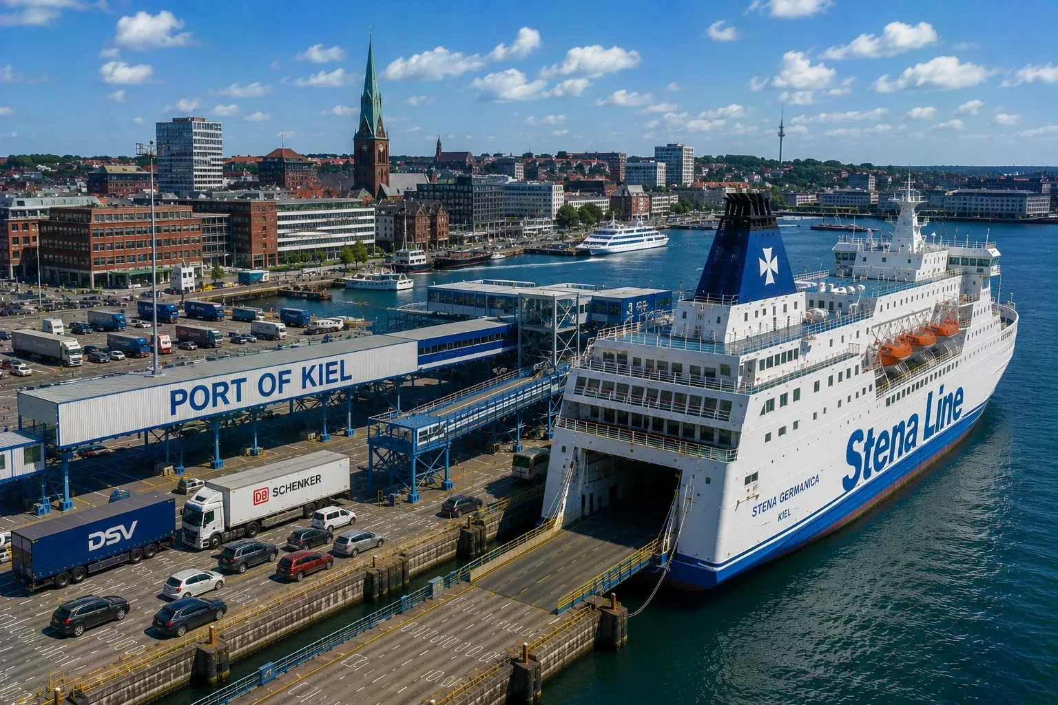 Terminaux de ferry pour passagers sur le front de mer près de Kiel, Allemagne