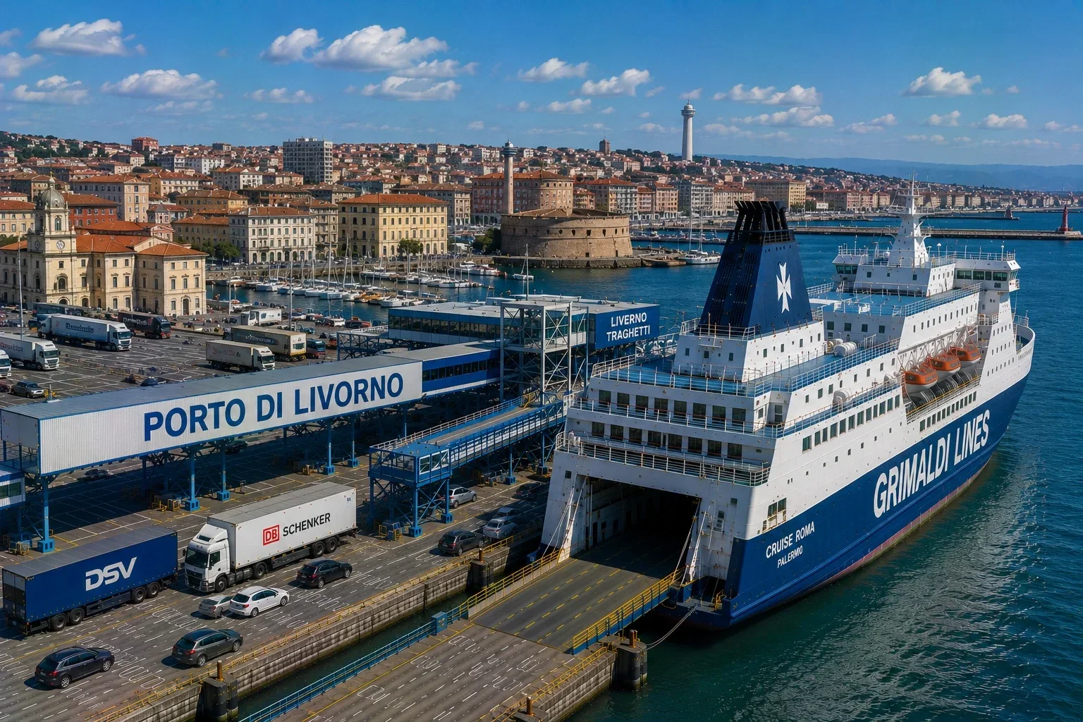 Port de ferry de Livourne en Toscane