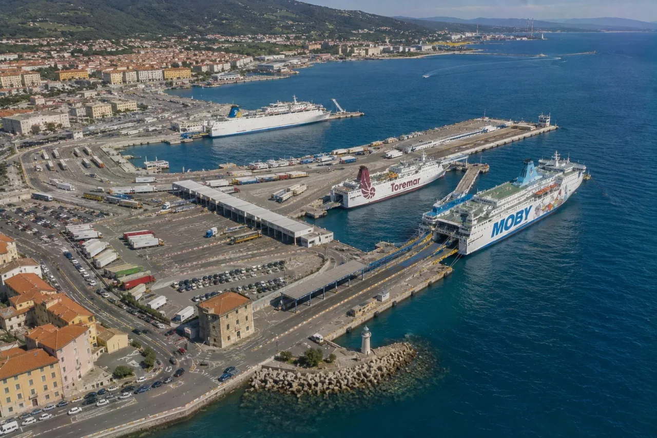 Port de ferry de Piombino en Toscane