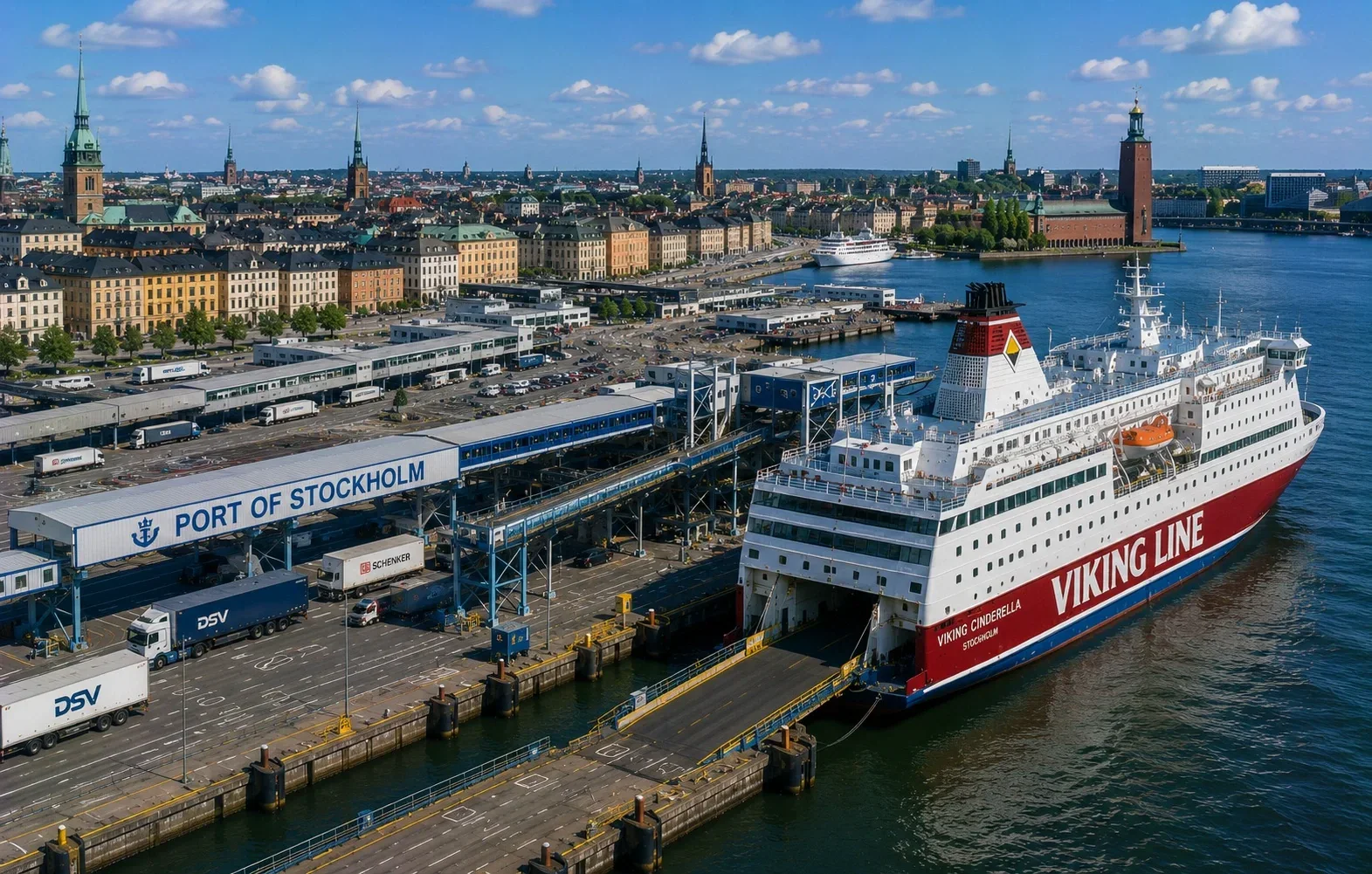 Ferry pour passagers au port de Stockholm